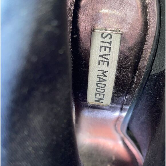 Gray Steve Madden open toes Women's Studded Ankle Booties high block heel - Picture 7 of 8